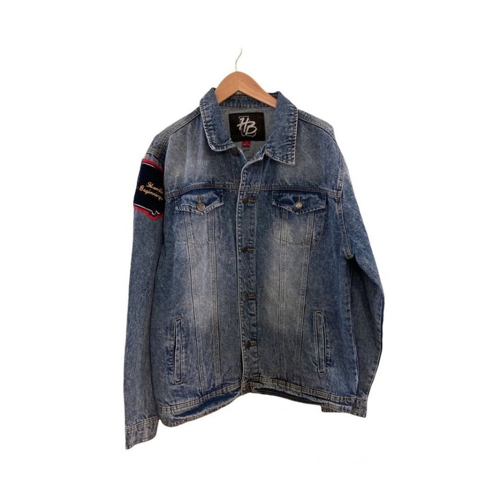 Humble Beginnings New Birth Denim Jean Jacket Men’s XL Embroidered Patch